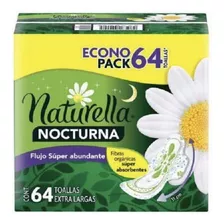 Toallas Femeninas Naturella Nocturna Extra Larga 64 Piezas