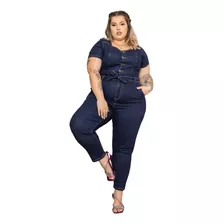 Macacão Longo Feminino Plus Size Sol Jeans