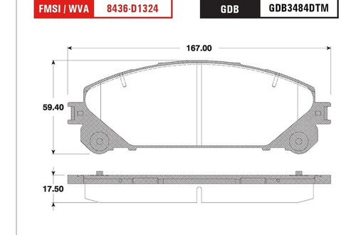 Balatas Trw Toyota Highlander 2008-2016 Delantero Foto 2