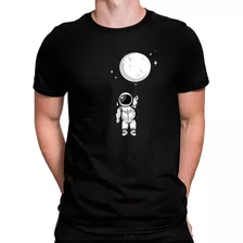 Camiseta Masculina Camisa Astronauta Lua Balão 100% Algodão