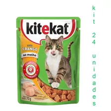 Combo 24 Alimento Úmido Kitekat Frango Ao Molho 70g