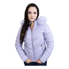 Jaqueta Feminina Forrada Inverno Capuz Felpudo Casaco Slim