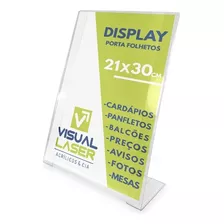 Display Porta Folha A4 Balcão Mesa Cardápio Petg Folder 