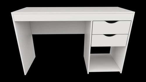 Escrivaninha Mesa 2 Gavetas Home Office Vetorial Chicago Branco