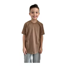 Camiseta Infantil Areia Marrom Stecchi Kids 