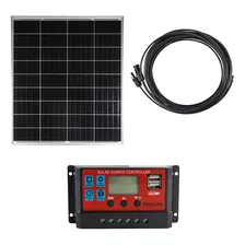 Cargador Baterías De 12v Solar Rapido 100wp Reg. 10a + 8mts