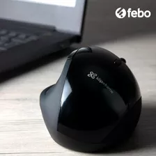 Mouse Ergonómico Klip Xtreme 6 Botones Orbix Kmw-500bk Febo Color Negro