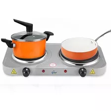 Fogão Elétrico Cooktop Inox 2 Bocas 110v 127v Camping