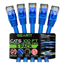 Gearit Cable Ethernet Cat 6 De 100 Pies (paquete De 5) - Cab