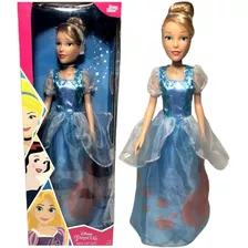 Boneca Menina Loira Princesa Cinderela Disney 55cm Original