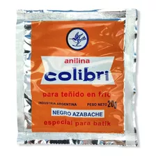 Anilina Colibri, Teñido En Frio. 20gr. Color Negro Azabache