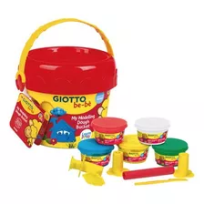 Set Masas Lavable Giotto Bebé En Balde (500g + Accesorios) Color Rojo