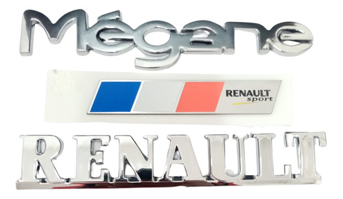 Emblemas Renault, Megane 1, Plaqueta Renault Sport Baul.  Foto 3