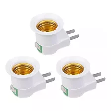 3 Adaptador Portalampara Enchufe Con Tecla On/off