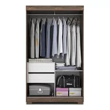 Guarda Roupa Solteiro 2 Portas Mdf Quarto Marrom Madeira