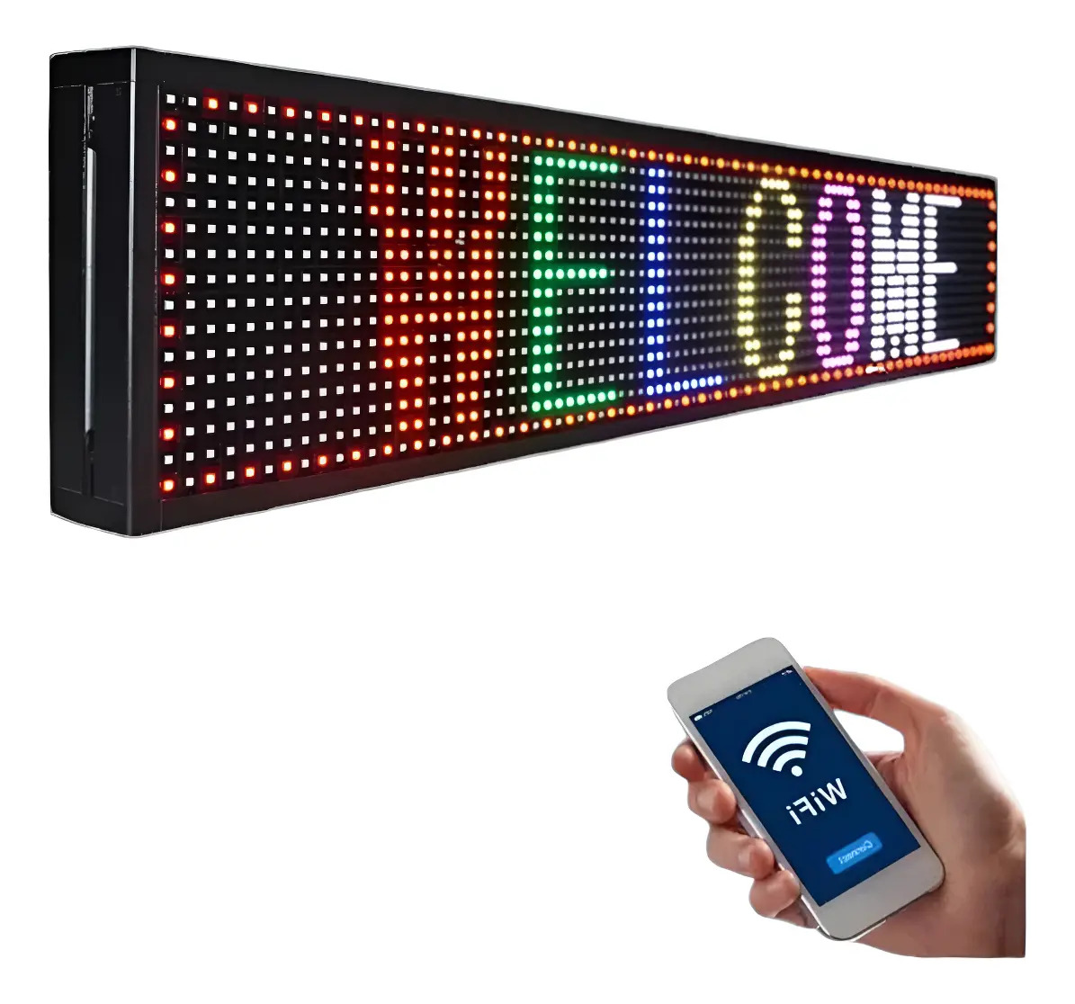 Cartel Led Programable Pasante Wi Fi Movimiento 220 V 