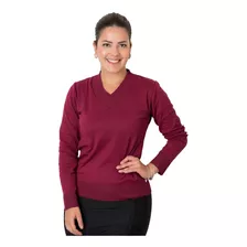 Blusa Tricot Básica De Frio Feminina Decote V Manga Longa