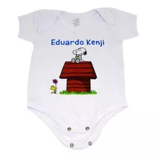 Body Baby Branco Personalizado - Snoopy Charlie Brown