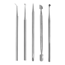 Kit Manicure E Pedicure Cutelaria Inox Profissional 5 Peças