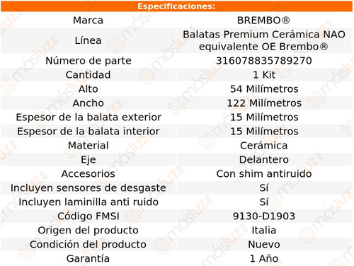 Balatas Cermicas Delanteras Mazda Mx-5 2016/2018 Brembo Foto 3
