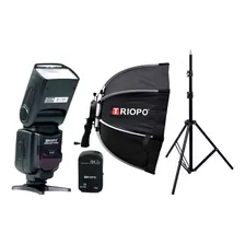 Kit Flash Triopo 950ii Disparador Columna Hexa Soft Box 55cm