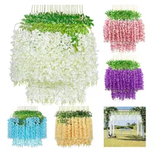 Flores Artificial Wisteria 12pzs 1.1m Decoración Fiesta Boda