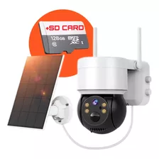 Câmera Segurança Zoom4x Energia Solar Wifi 4g + Cartão 128gb