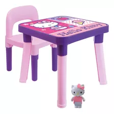Mesinha Infantil Didática Mesa Com Cadeirinha Hello Kitty