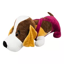 Cachorro Beagle De Pelúcia Com Macacão Presente Fofo 63 Cm Cor Colorido