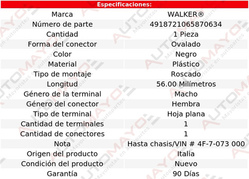 Un Bulbo Presin De Aceite Walker S6 V10 5.2l 2007 Foto 5