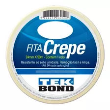 Fita Adesiva Crepe Papel 24mm X 50m Uso Geral - Tekbond