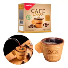 12un Xícara Comestível De Café Casquinha Caféucup Marvi 50ml