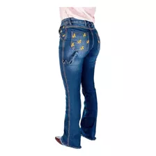 Calça Feminina Carpinteira Premium Bordada Cavalos Margaret