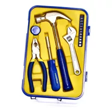 Kit Set 17 Herramientas Goodyear Hogar Martillo Francesa Color Azul Con Amarillo