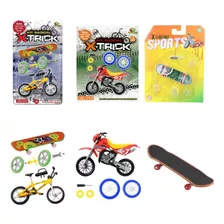Kit Brinquedo Skate De Dedo Bicicleta E Moto Acessórios