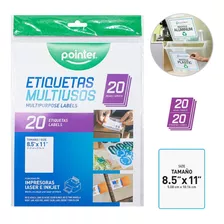 Etiqueta Multiuso 20 Hojas 8.5 X11 Blanco 20 Eti