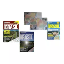 Kit Guia Rodoviario Brasil 2021 Formato Livro + Roteiro De Estradas + Mapa Estradas 2023 Formato Dobravel