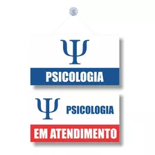 Placa Psicologia/psico Em Atendimento 30x15 Vermelha