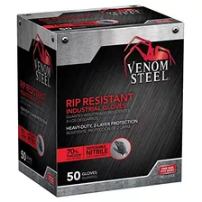 Venom Steel Premium Industrial Guantes De Nitrilo Negro, Tal
