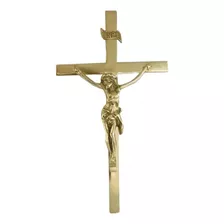 Cristo Crucifixo Cruz De 35cm Em Bronze Artigo Religioso 