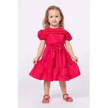 Vestido Em Tricoline Para Bebê Menina Um+um 857003