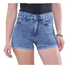 Short Jeans Jean Mujer Elastizados Tiro Alto Calce Perfecto