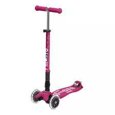 Monopatín De Pie Micro Maxi Deluxe Plegable Led Shocking Pink Para Niños