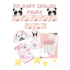 Kit Baby Shower Panda Rosa Nena Bebé