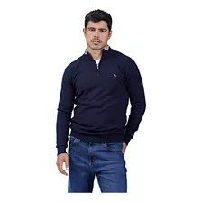 Sweater Medio Cierre Azul Marino, Hombre. Bravo J. T S-3xl