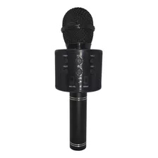 Microfone Karaokê Sem Fio Bluetooth Usb Grava Ws 858 Preto