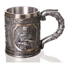 Tazón Taza Mug Caballero Medieval Acero Inoxidable 420ml