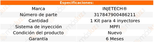 1- Repuesto P/4 Inyectores Van 1.8l 4 Cil 2003/2009 Injetech Foto 2