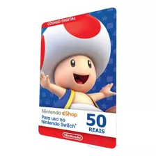 Cartão Nintendo Switch Eshop Br R$ 50 Reais -gift Card