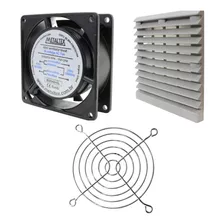 Kit Mini Ventilador, Grade E Veneziana 80mm - Metaltex